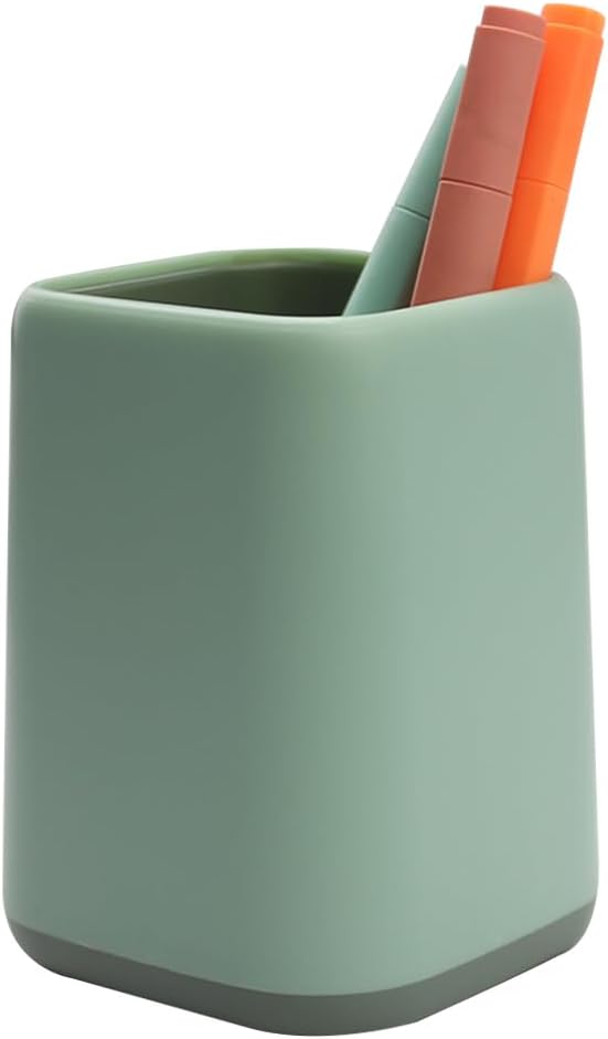Pencil Holder, Pen Cup Makeup Brush Holder, Desktop Organizer Storage Case Scandinavian Design Stationery for School Home Office Supplies (Green)