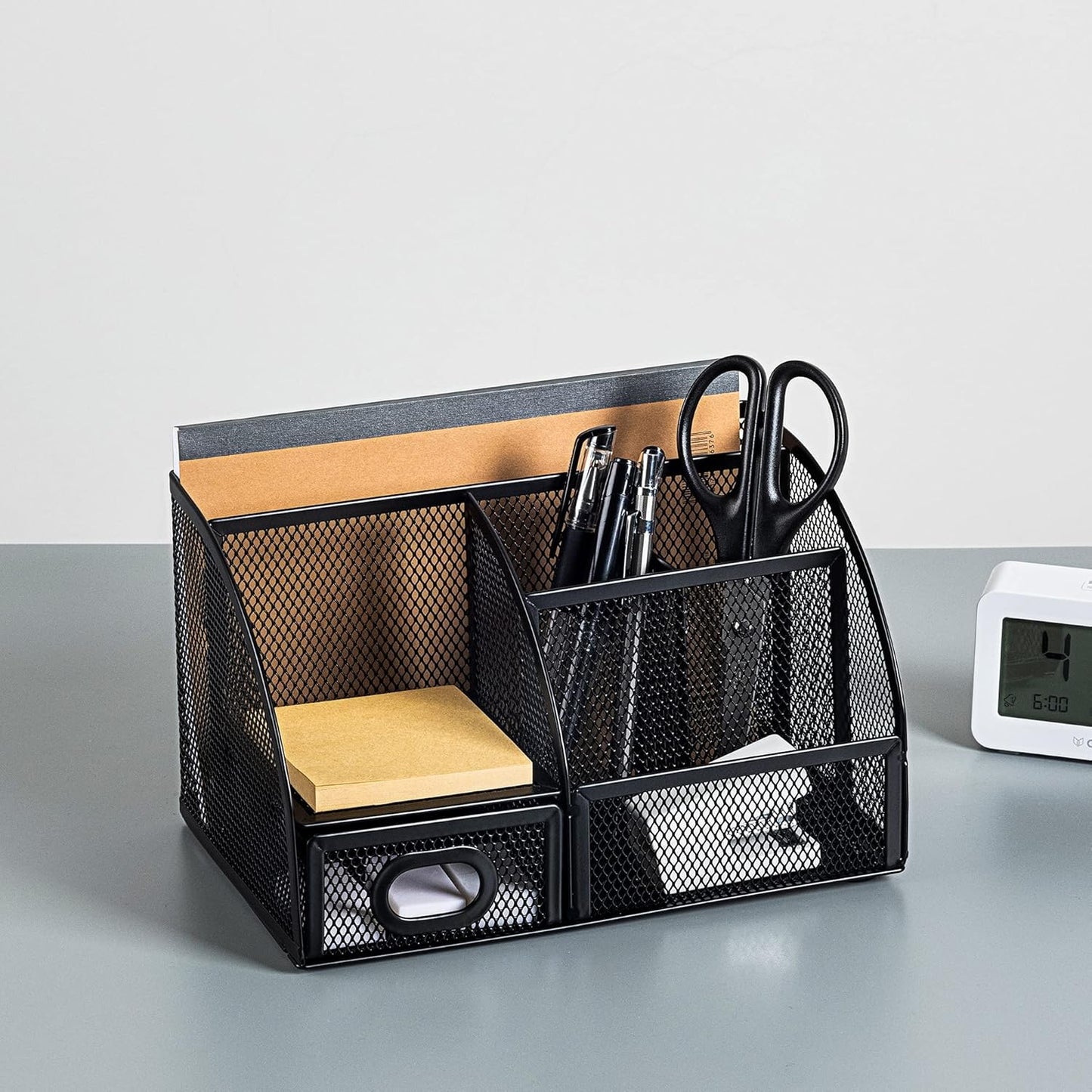Mesh Pen Holder and Organizer, Black, 9.1" x 5.9" x 5.5''