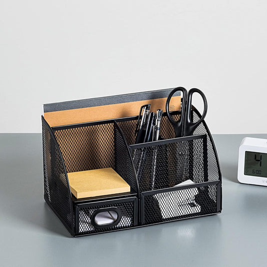 Mesh Pen Holder and Organizer, Black, ‎9.1" x 5.9" x 5.5''